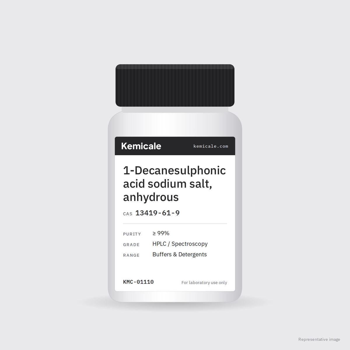 1-Decanesulphonic acid sodium salt, anhydrous (CAS 13419-61-9) – Kemicale representative pack image