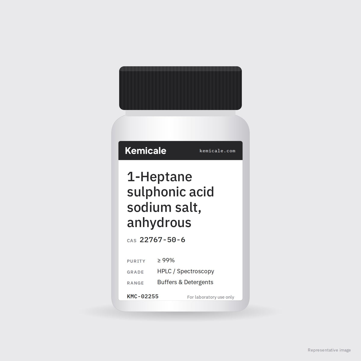 1-Heptane sulphonic acid sodium salt, anhydrous (CAS 22767-50-6) – Kemicale representative pack image