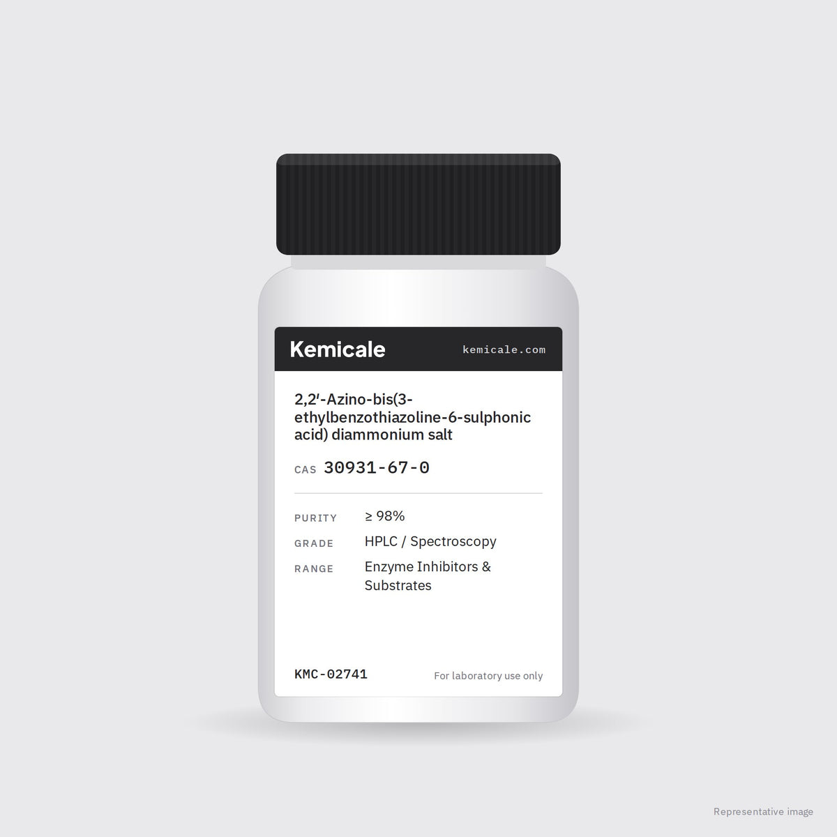 2,2′-Azino-bis(3-ethylbenzothiazoline-6-sulphonic acid) diammonium salt (CAS 30931-67-0) – Kemicale representative pack image
