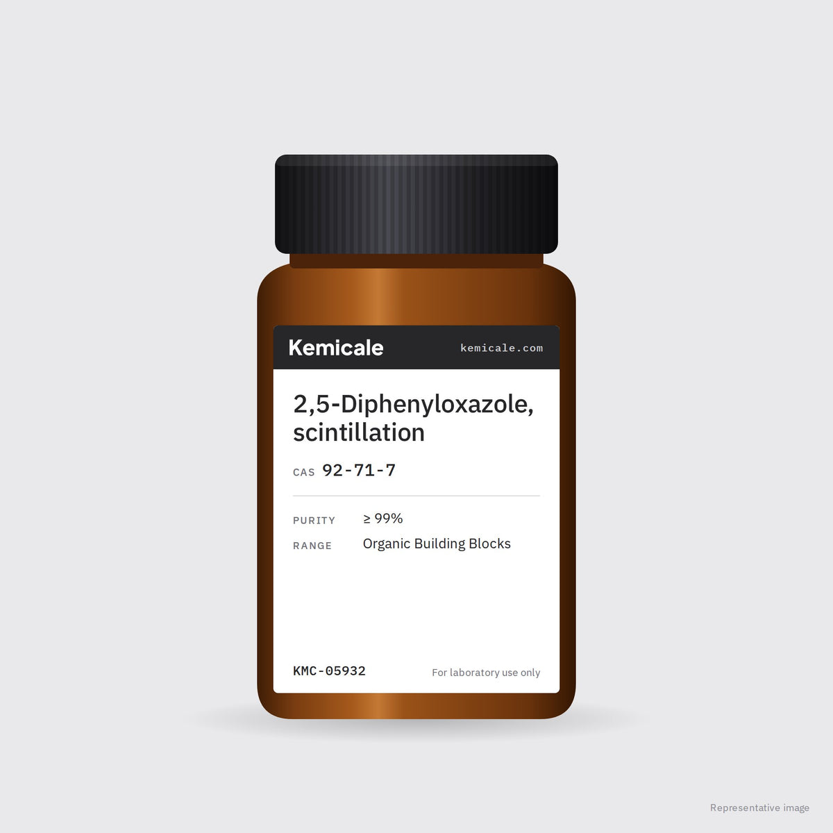 2,5-Diphenyloxazole, scintillation (CAS 92-71-7) – Kemicale representative pack image