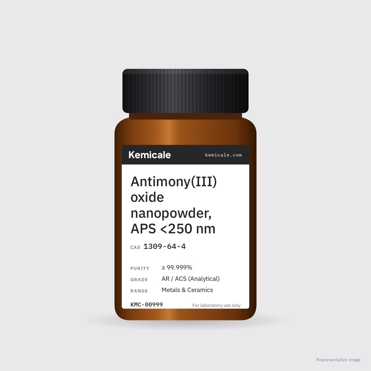Antimony(III) oxide nanopowder, APS <250 nm (CAS 1309-64-4) – Kemicale representative pack image