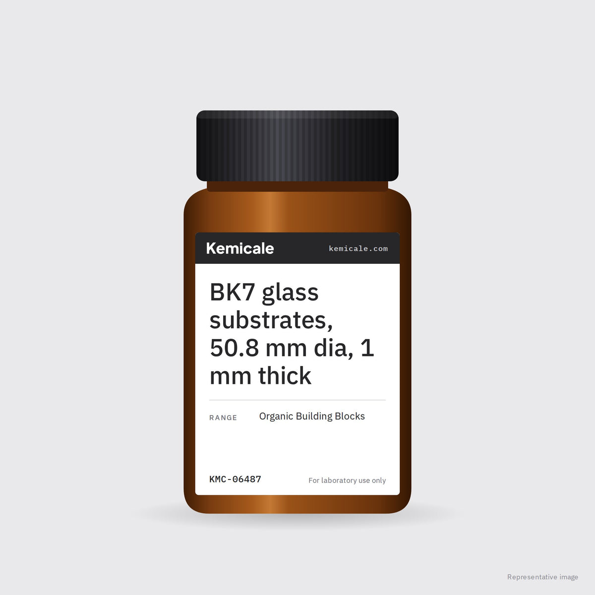 BK7 glass substrates, 50.8 mm dia, 1 mm thick – Kemicale representative pack image