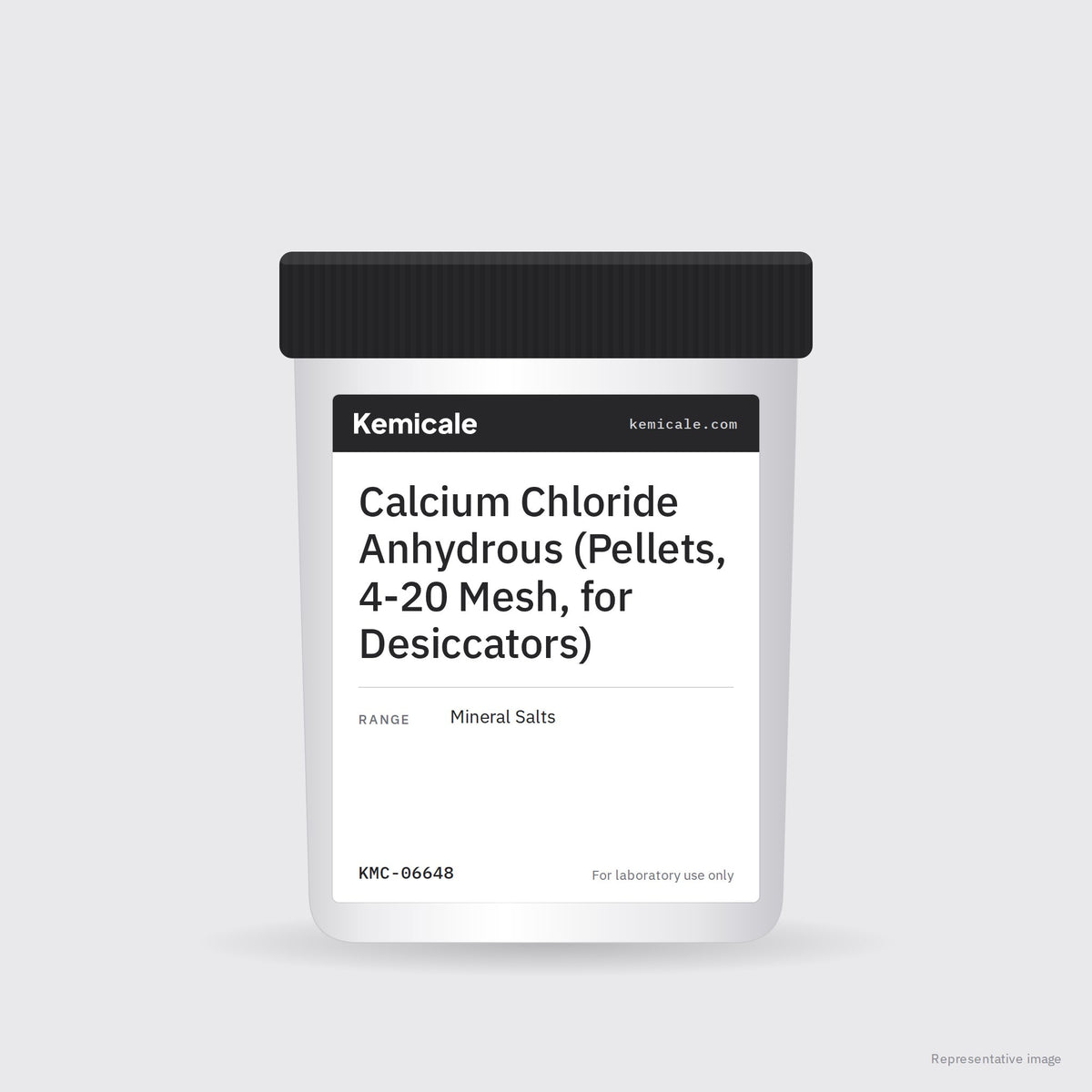 Calcium Chloride Anhydrous (Pellets, 4-20 Mesh, for Desiccators) – Kemicale representative pack image