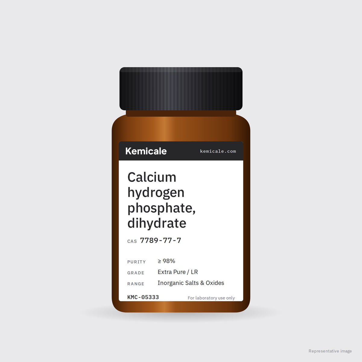 Calcium hydrogen phosphate, dihydrate (CAS 7789-77-7) – Kemicale representative pack image