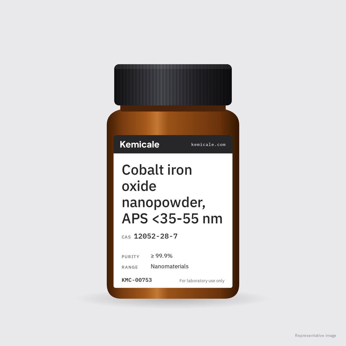 Cobalt iron oxide nanopowder, APS <35-55 nm (CAS 12052-28-7) – Kemicale representative pack image