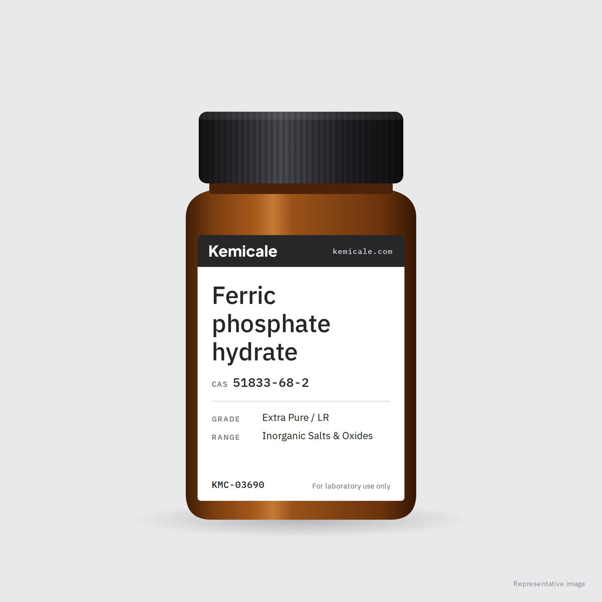 Ferric phosphate hydrate (CAS 51833-68-2) – Kemicale representative pack image