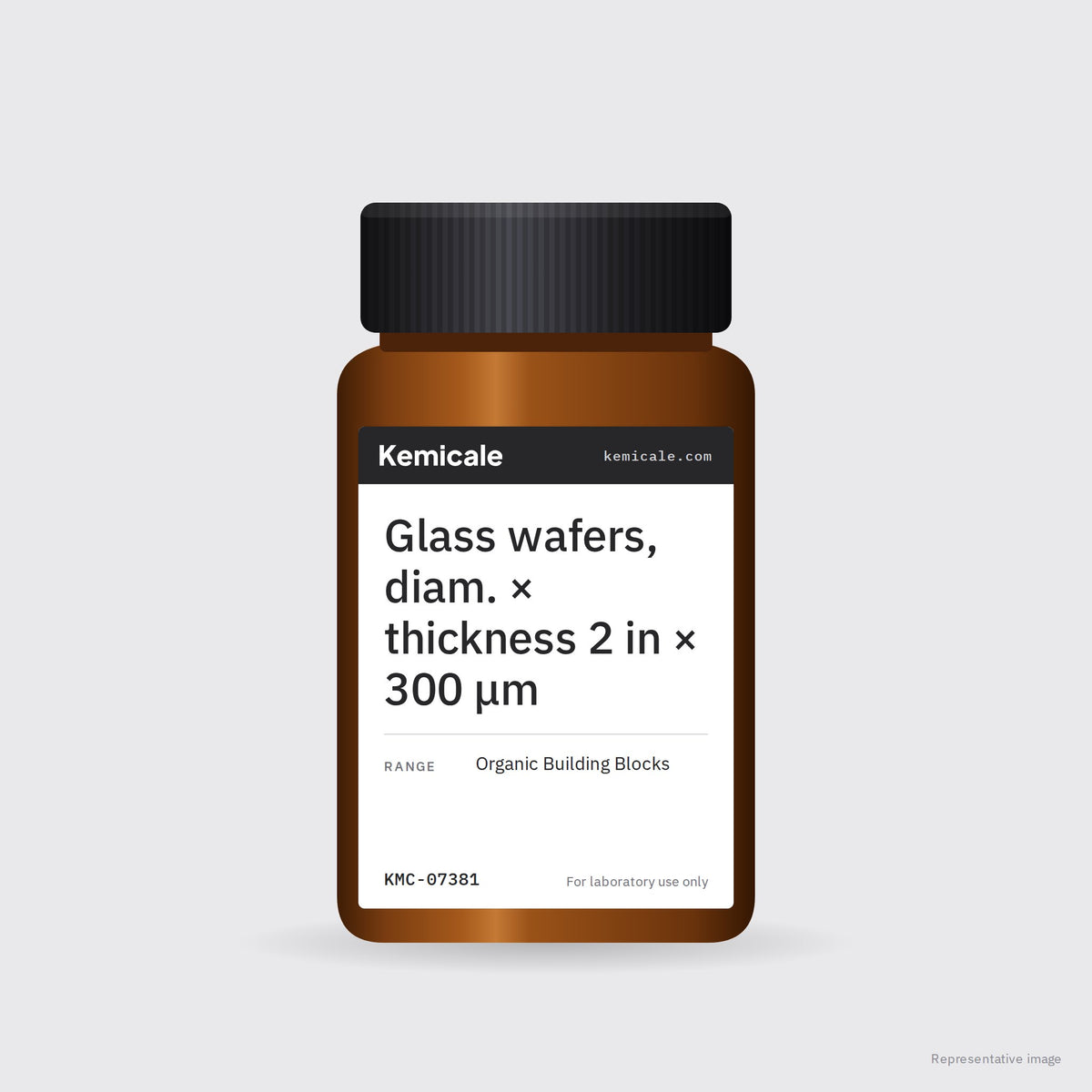 Glass wafers, diam. × thickness 2 in × 300 μm – Kemicale representative pack image
