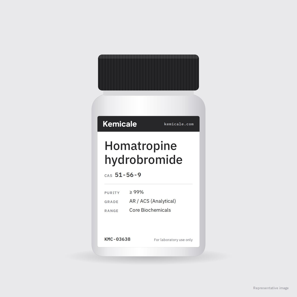 Homatropine hydrobromide (CAS 51-56-9) – Kemicale representative pack image