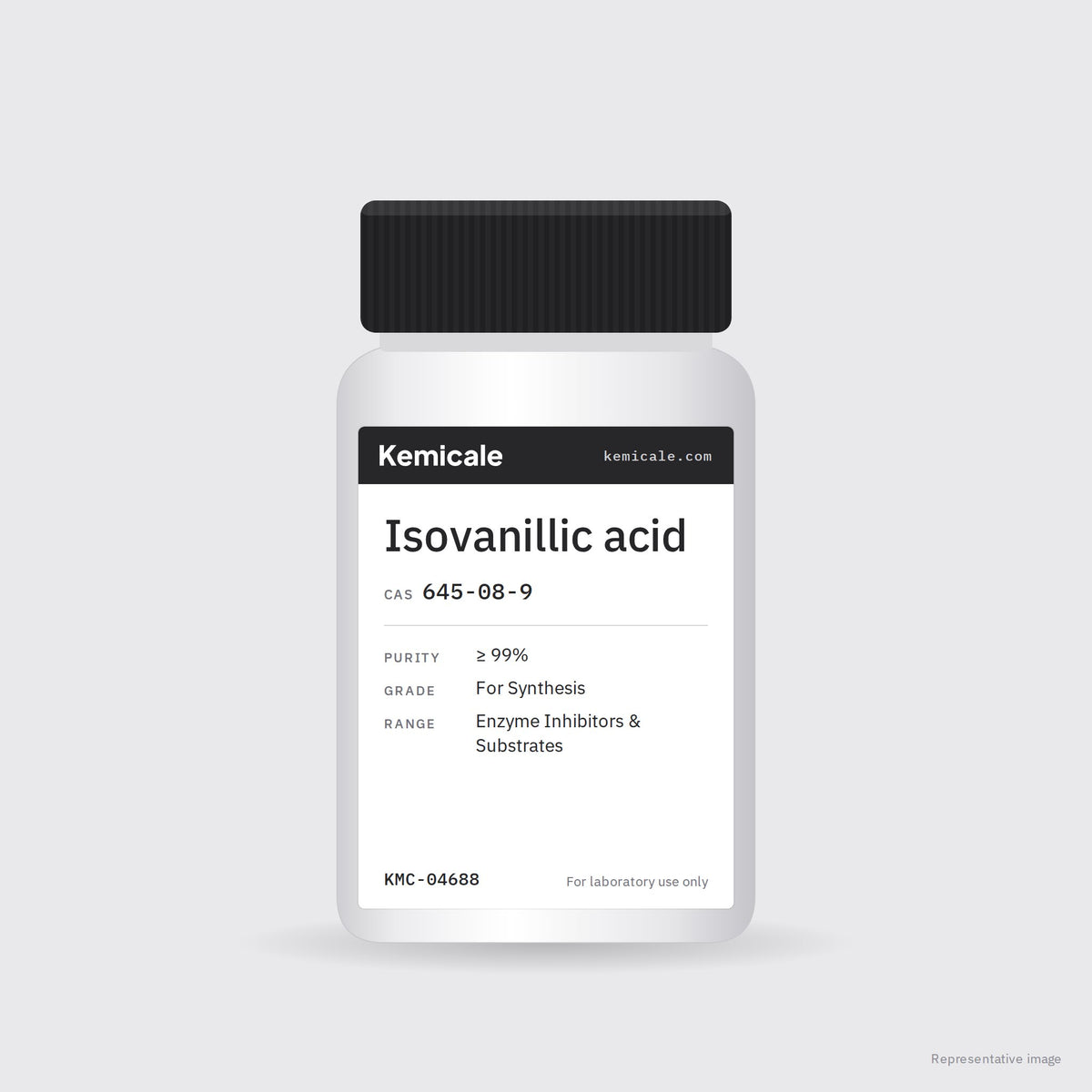 Isovanillic acid (CAS 645-08-9) – Kemicale representative pack image