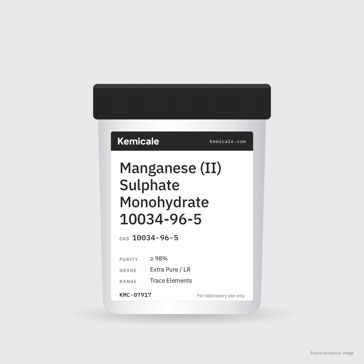 Manganese (II) Sulphate Monohydrate 10034-96-5 (CAS 10034-96-5) – Kemicale representative pack image