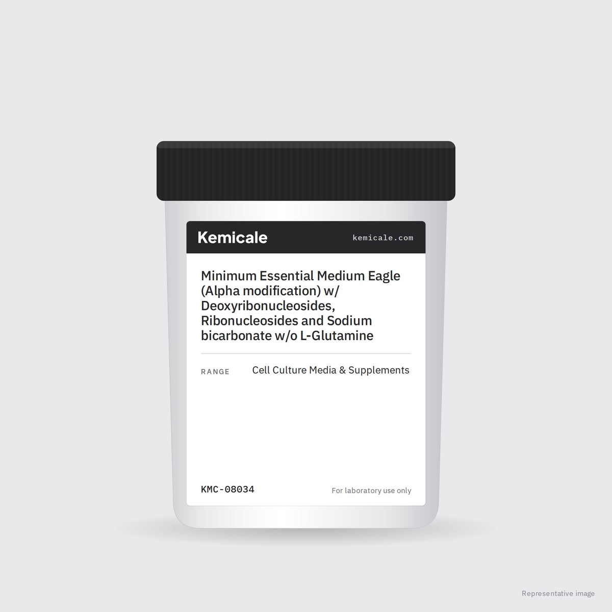 Minimum Essential Medium Eagle (Alpha modification) w/ Deoxyribonucleosides, Ribonucleosides and Sodium bicarbonate w/o L-Glutamine – Kemicale representative pack image