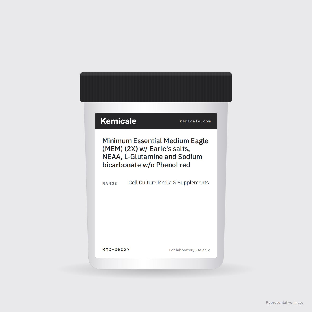 Minimum Essential Medium Eagle (MEM) (2X) w/ Earle's salts, NEAA, L-Glutamine and Sodium bicarbonate w/o Phenol red – Kemicale representative pack image