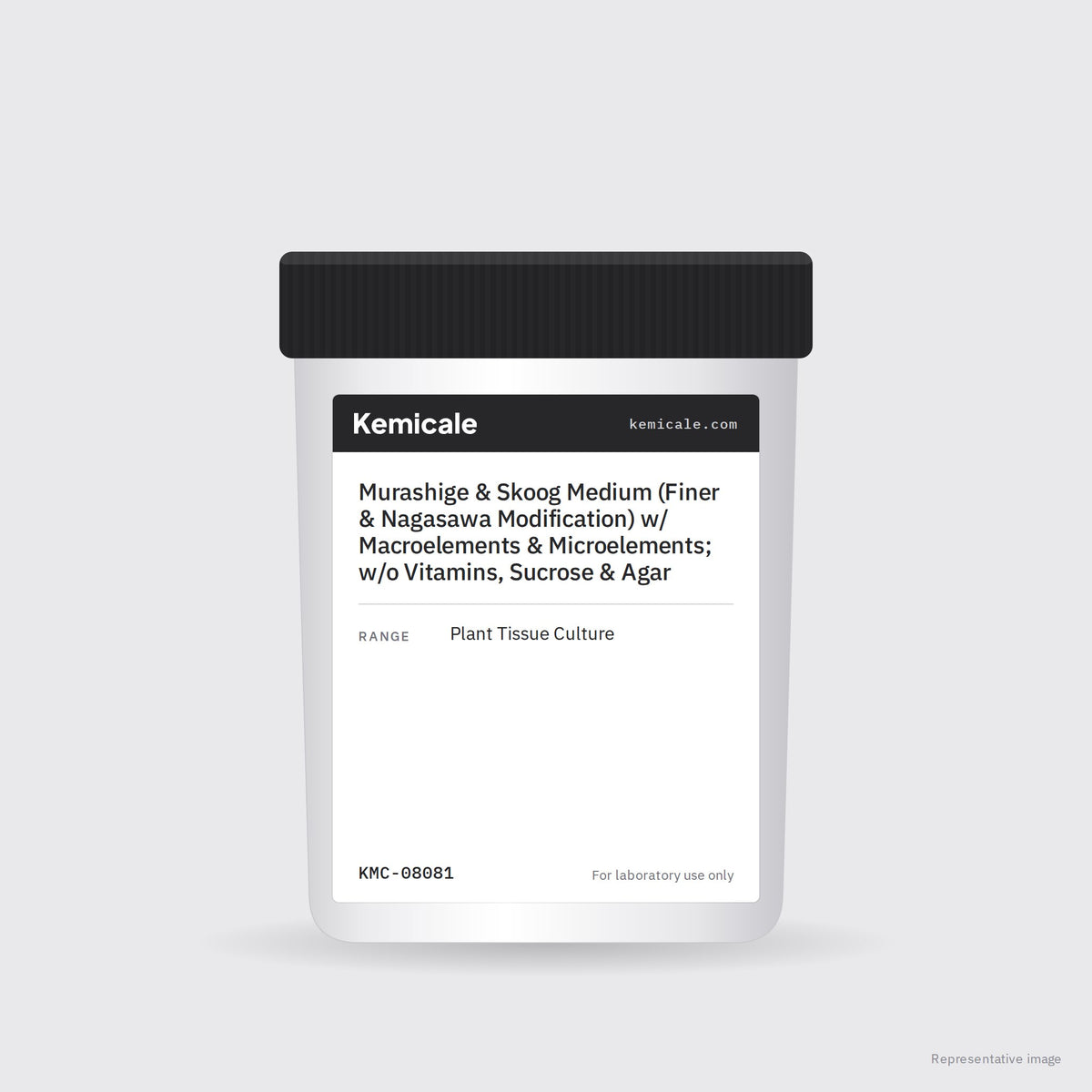 Murashige & Skoog Medium (Finer & Nagasawa Modification) w/ Macroelements & Microelements; w/o Vitamins, Sucrose & Agar – Kemicale representative pack image