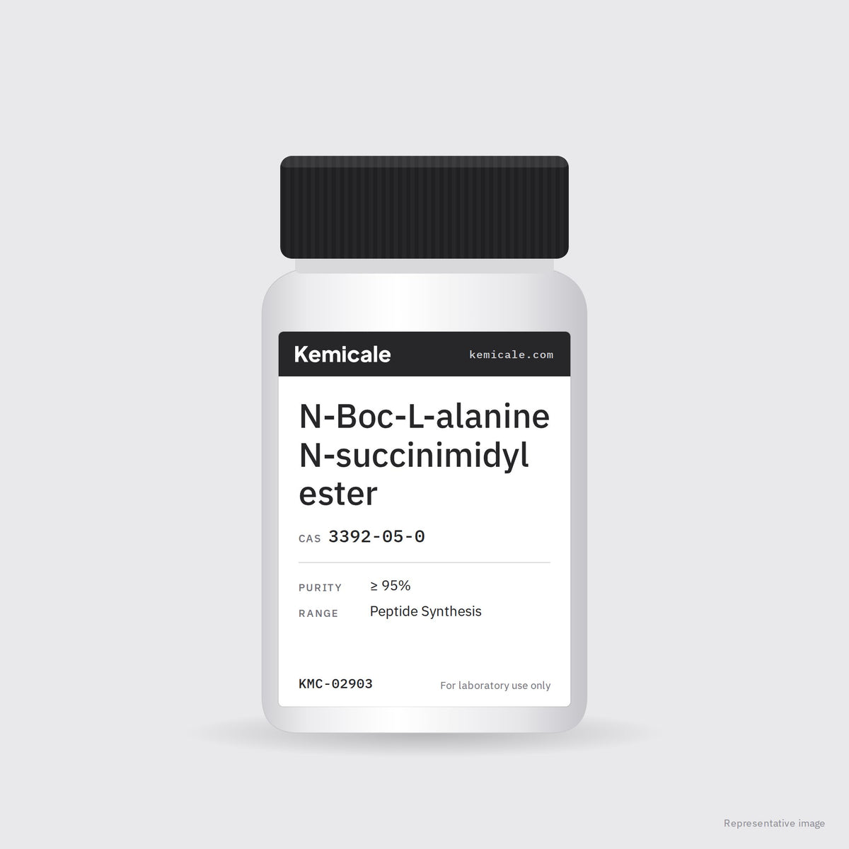 N-Boc-L-alanine N-succinimidyl ester (CAS 3392-05-0) – Kemicale representative pack image