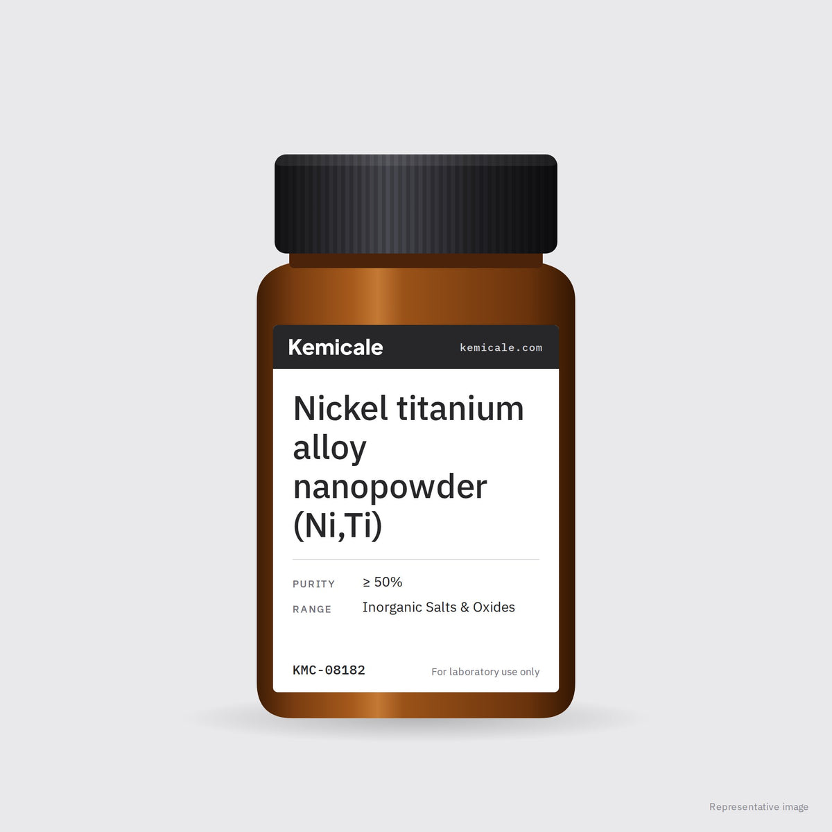 Nickel titanium alloy nanopowder (Ni,Ti) – Kemicale representative pack image