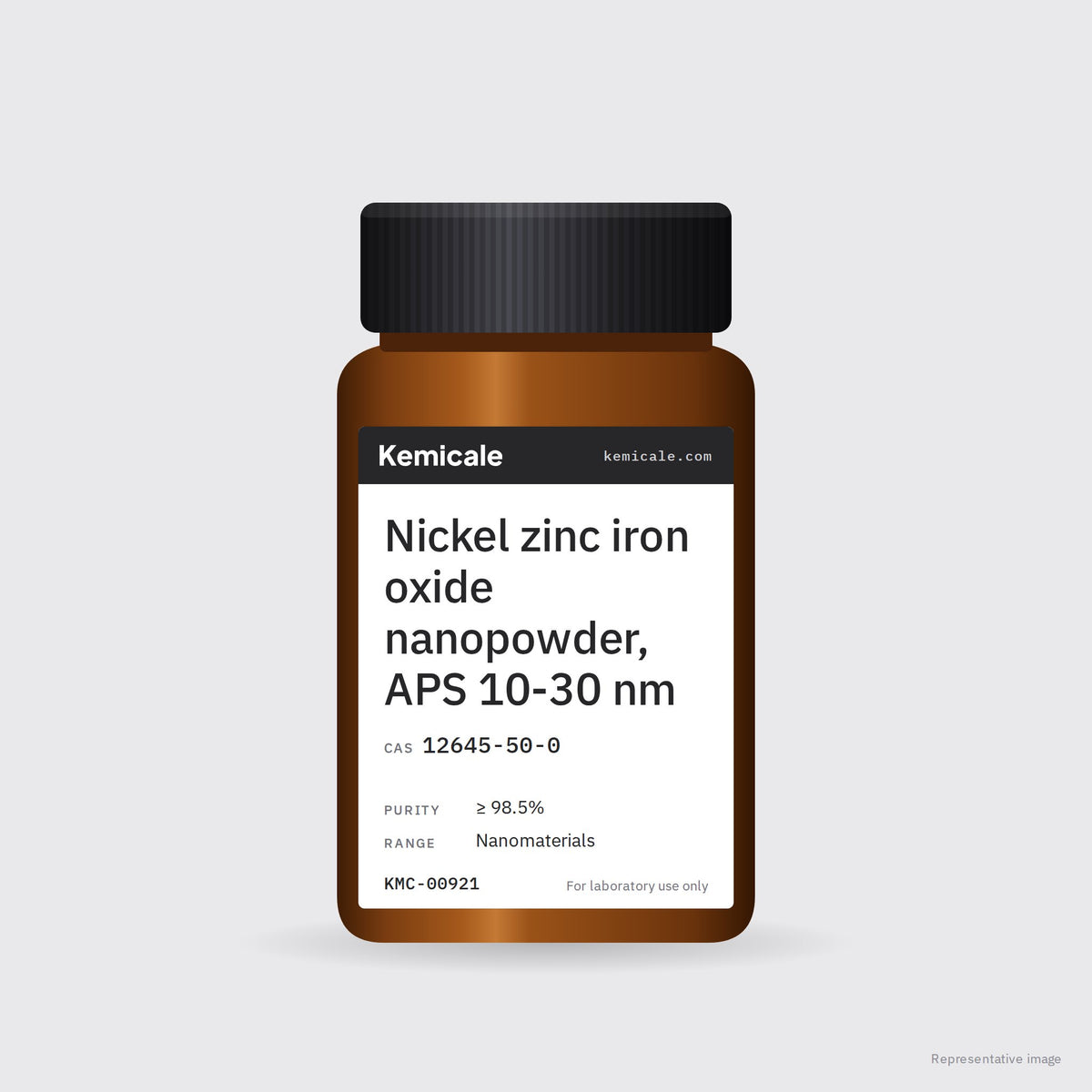 Nickel zinc iron oxide nanopowder, APS 10-30 nm (CAS 12645-50-0) – Kemicale representative pack image