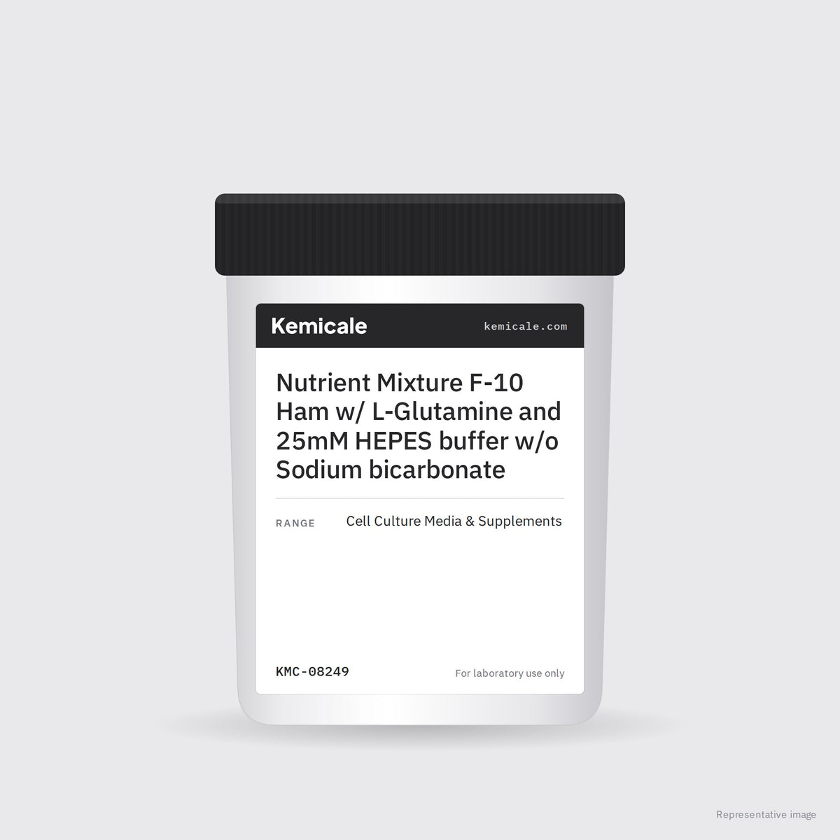 Nutrient Mixture F-10 Ham w/ L-Glutamine and 25mM HEPES buffer w/o Sodium bicarbonate – Kemicale representative pack image