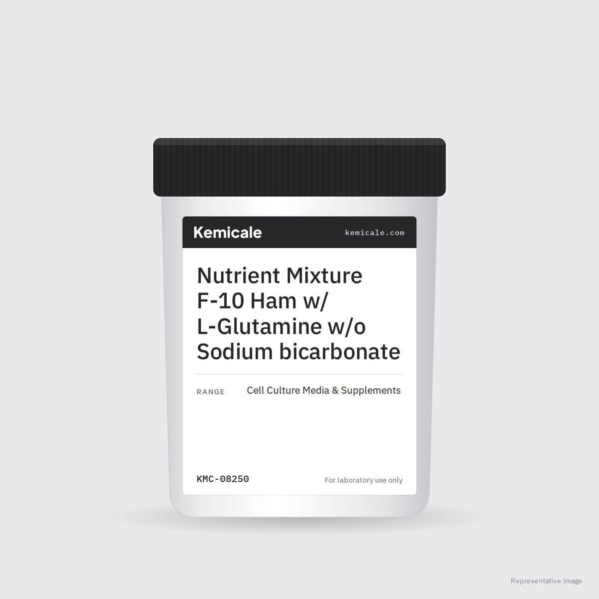 Nutrient Mixture F-10 Ham w/ L-Glutamine w/o Sodium bicarbonate – Kemicale representative pack image