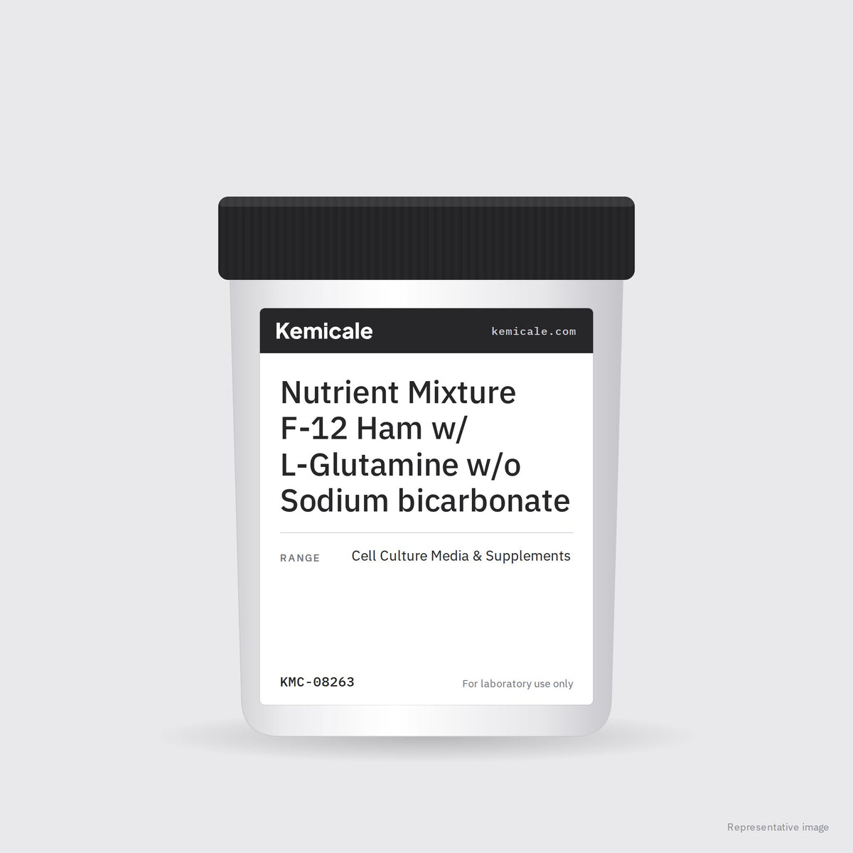 Nutrient Mixture F-12 Ham w/ L-Glutamine w/o Sodium bicarbonate – Kemicale representative pack image