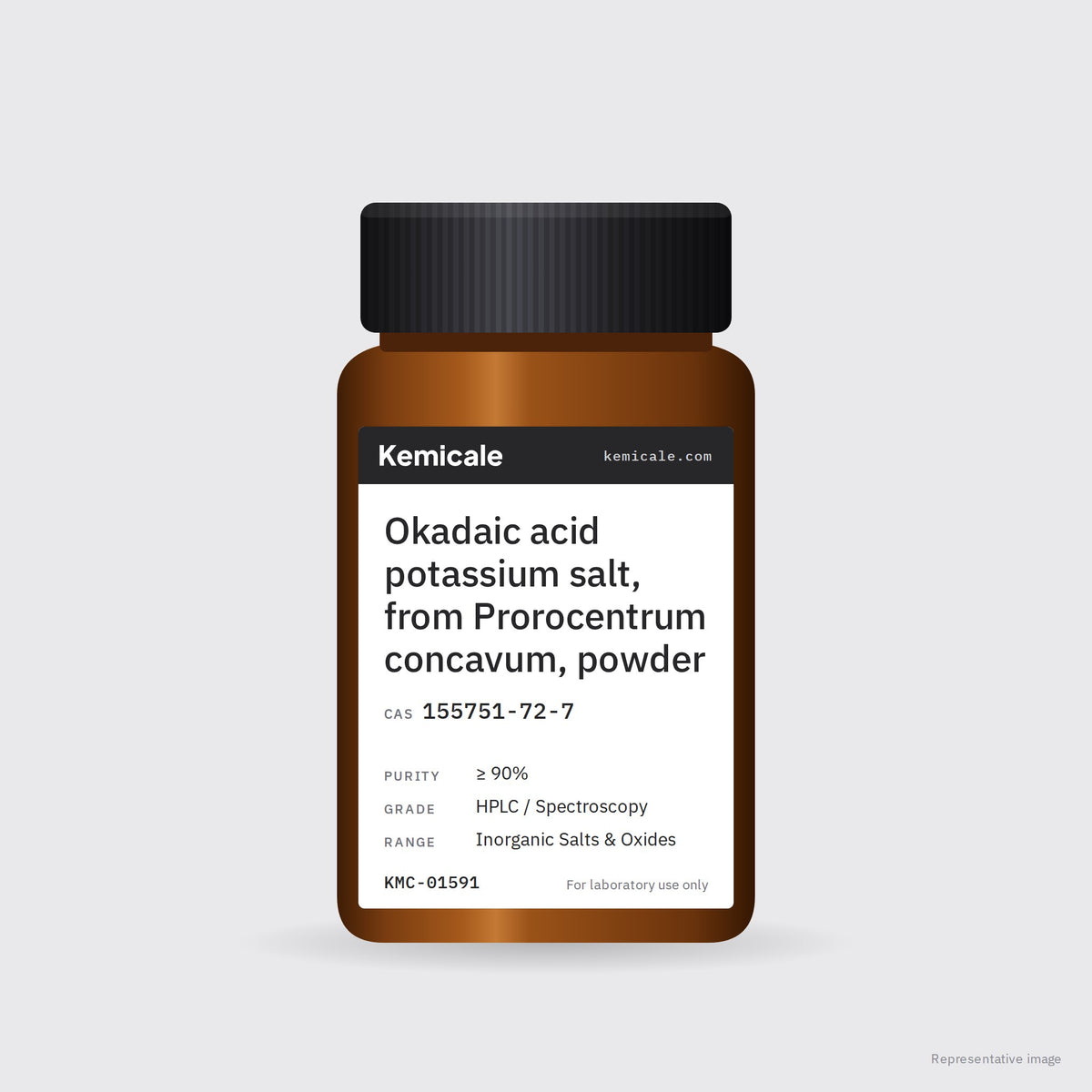 Okadaic acid potassium salt, from Prorocentrum concavum, powder (CAS 155751-72-7) – Kemicale representative pack image