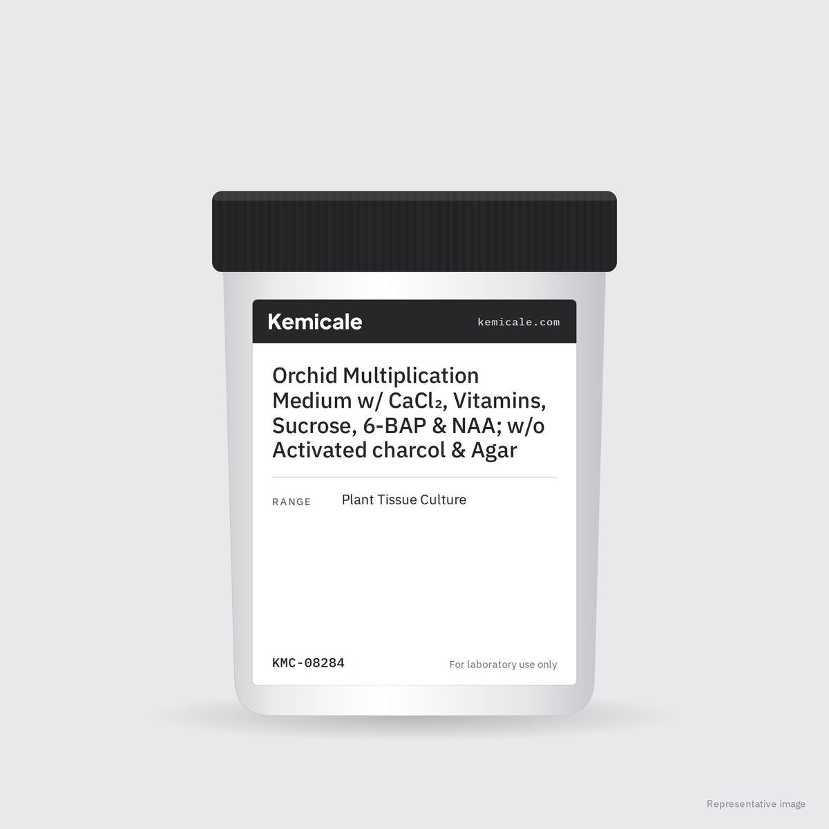 Orchid Multiplication Medium w/ CaCl₂, Vitamins, Sucrose, 6-BAP & NAA; w/o Activated charcol & Agar – Kemicale representative pack image