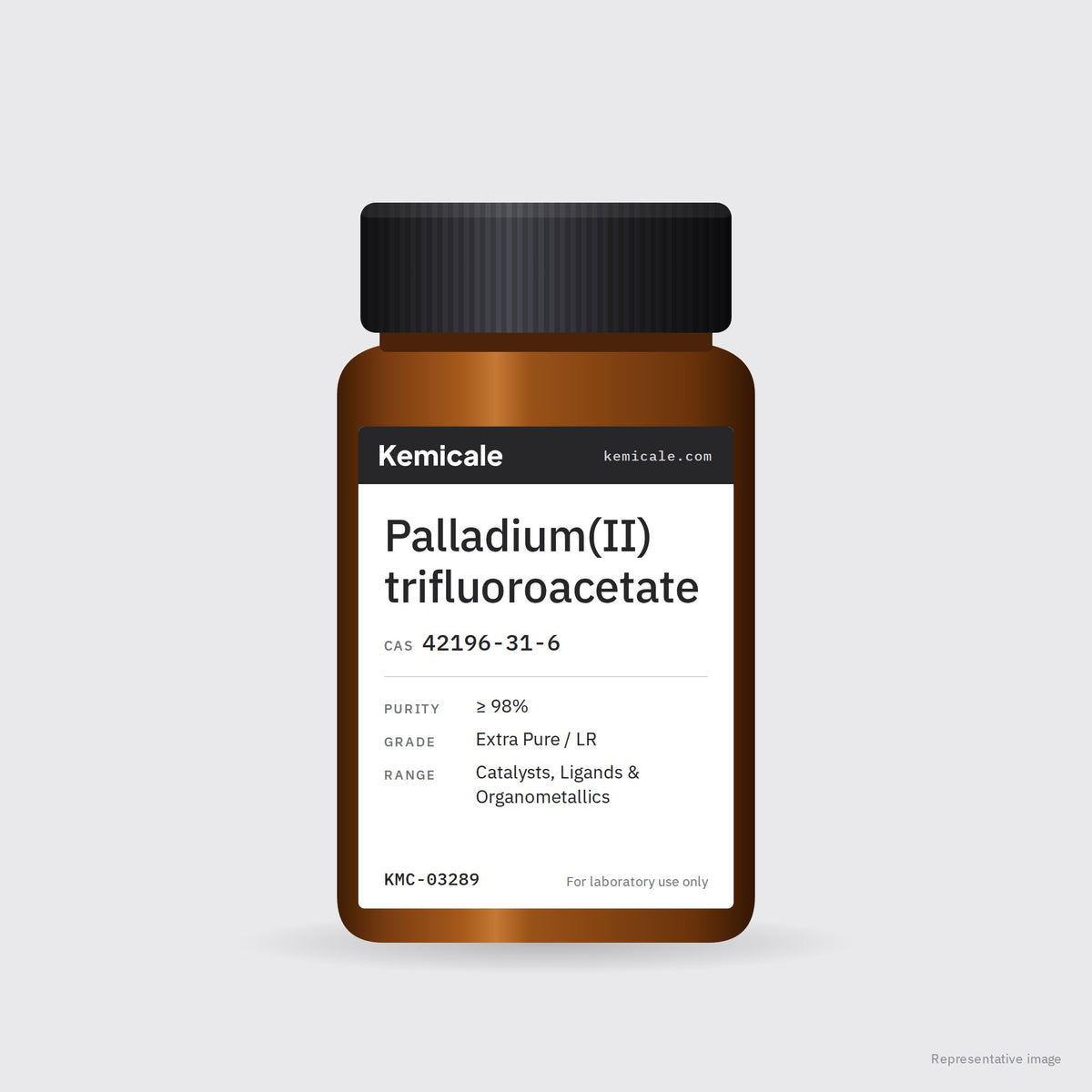 Palladium(II) trifluoroacetate (CAS 42196-31-6) – Kemicale representative pack image