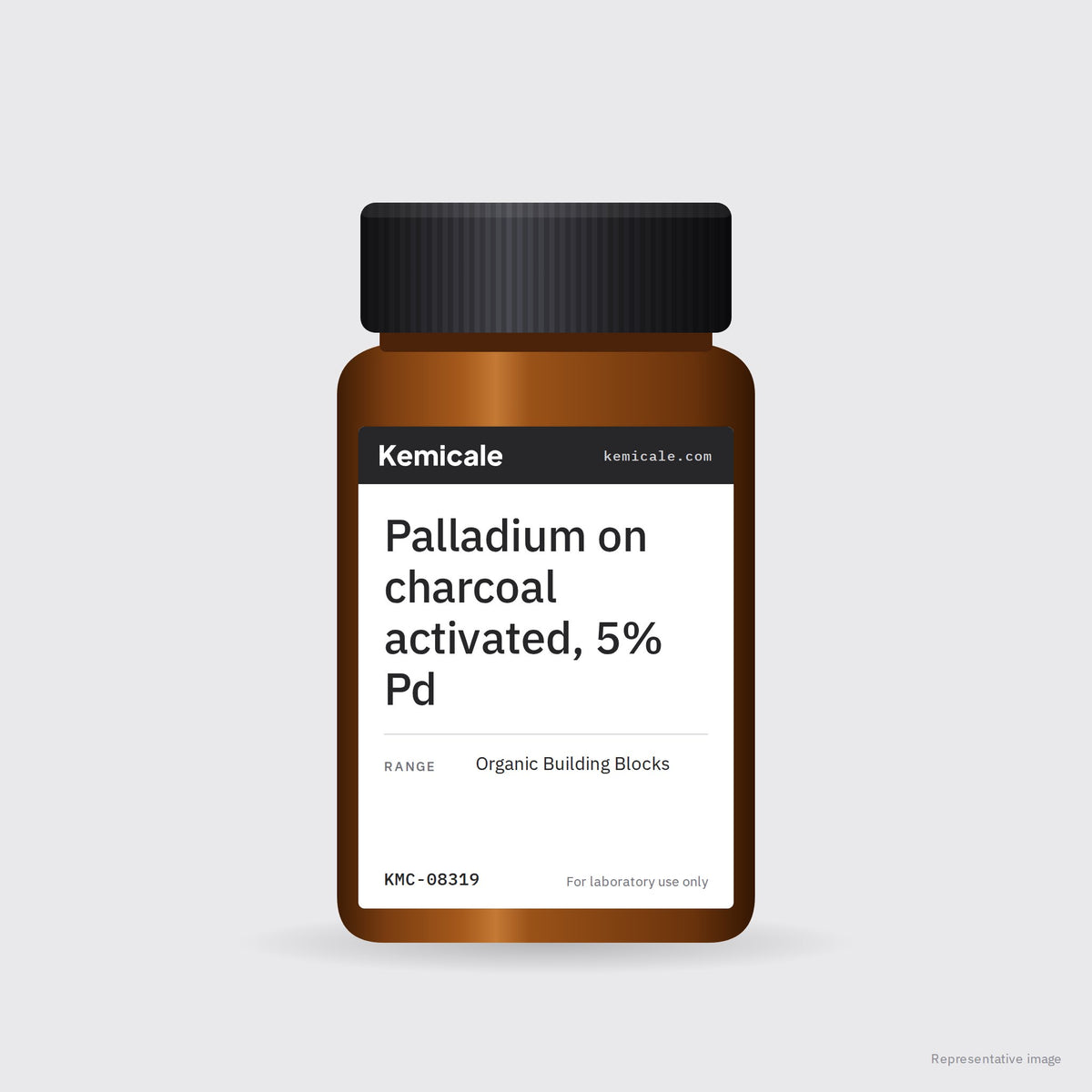 Palladium on charcoal activated, 5% Pd – Kemicale representative pack image