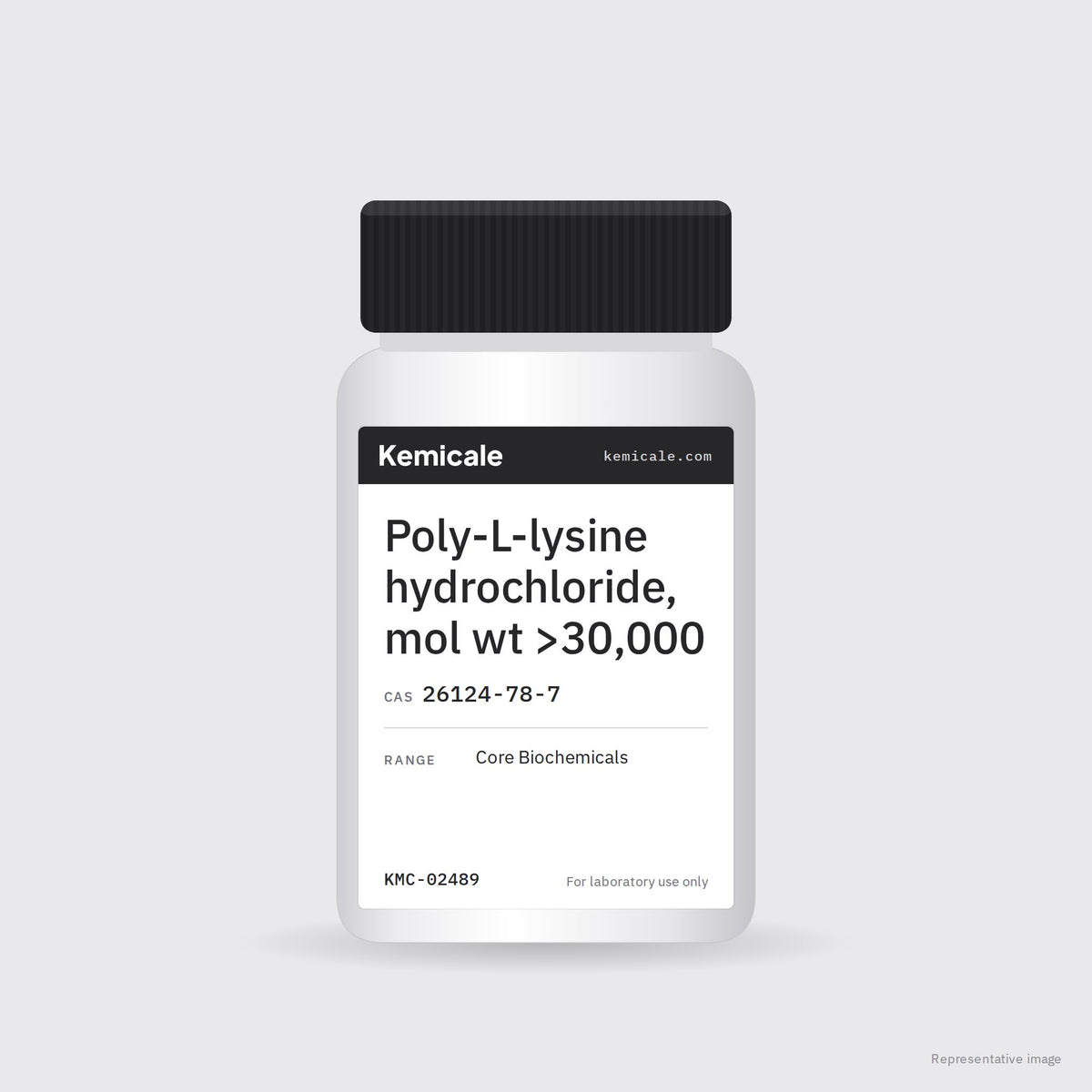 Poly-L-lysine hydrochloride, mol wt >30,000 (CAS 26124-78-7) – Kemicale representative pack image