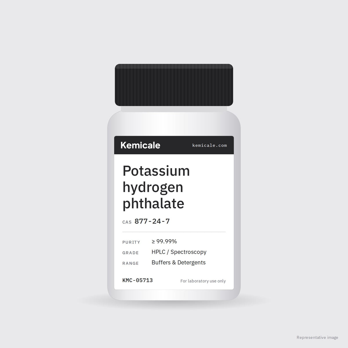 Potassium hydrogen phthalate (CAS 877-24-7) – Kemicale representative pack image