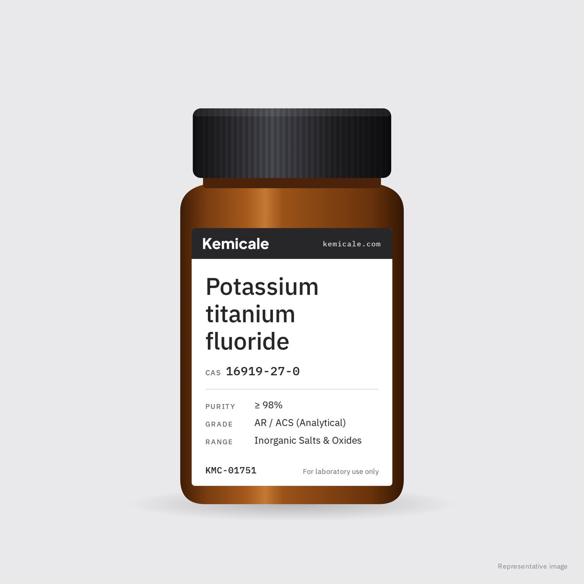 Potassium titanium fluoride (CAS 16919-27-0) – Kemicale representative pack image