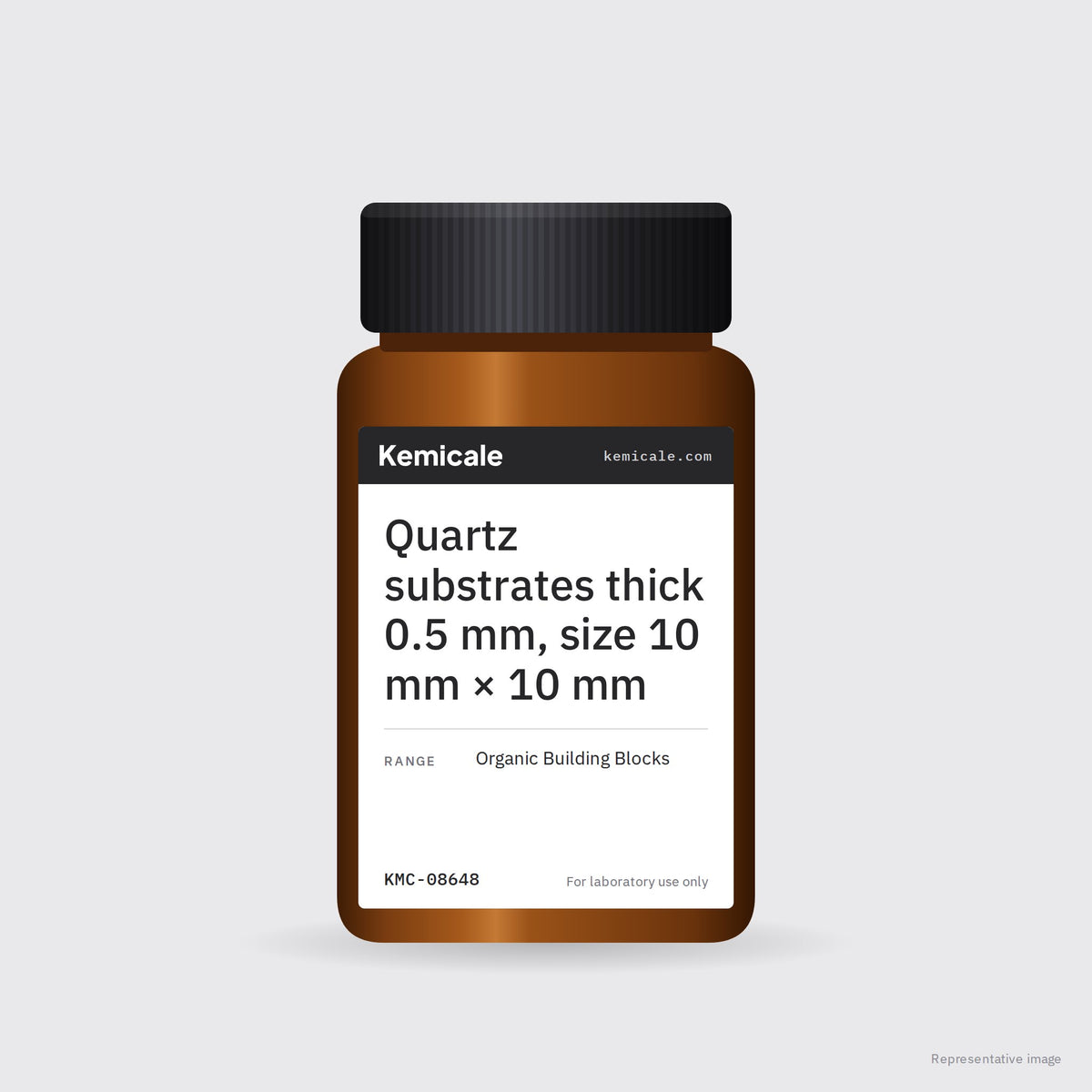 Quartz substrates thick 0.5 mm, size 10 mm × 10 mm – Kemicale representative pack image