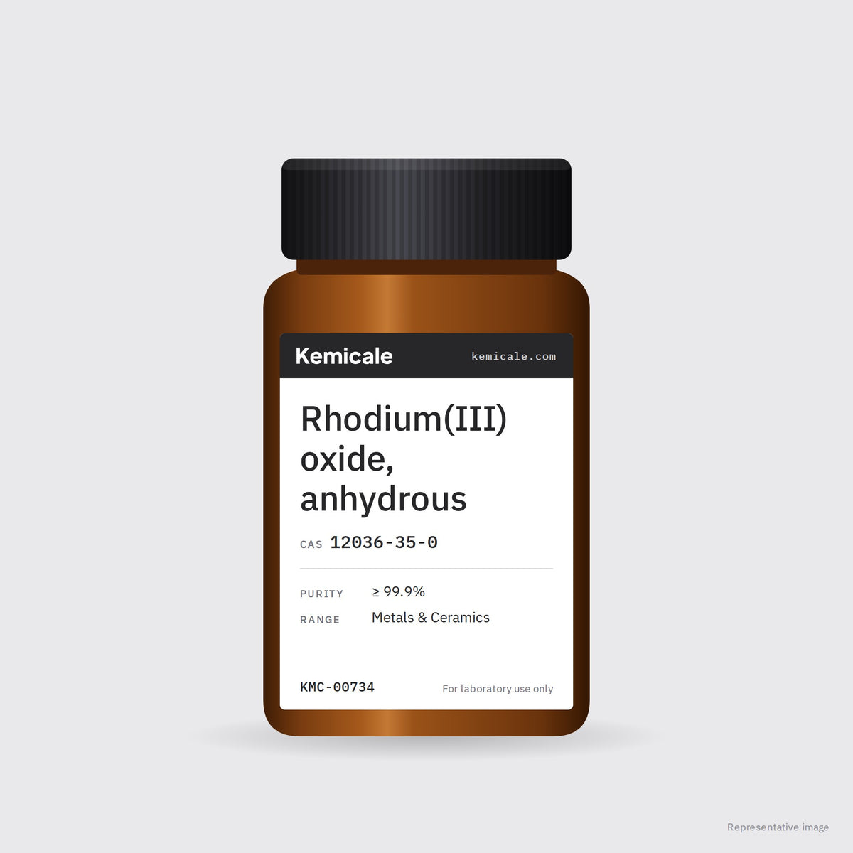 Rhodium(III) oxide, anhydrous (CAS 12036-35-0) – Kemicale representative pack image