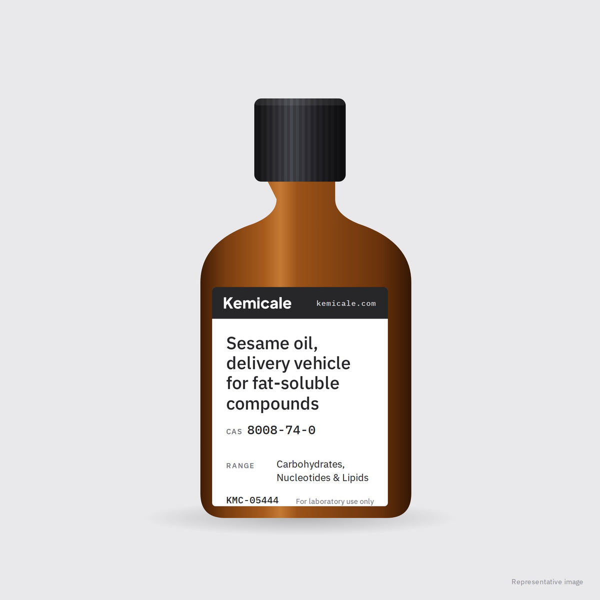 Sesame oil, delivery vehicle for fat-soluble compounds (CAS 8008-74-0) – Kemicale representative pack image