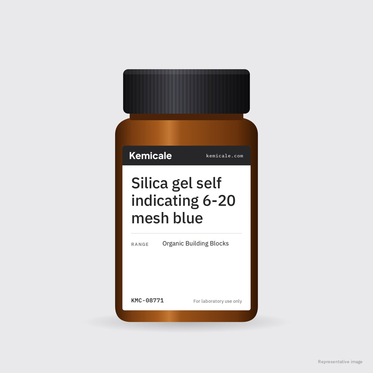 Silica gel self indicating 6-20 mesh blue – Kemicale representative pack image