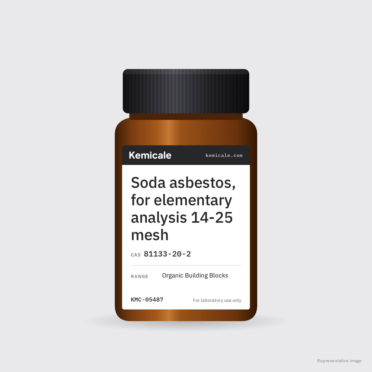 Soda asbestos, for elementary analysis 14-25 mesh (CAS 81133-20-2) – Kemicale representative pack image