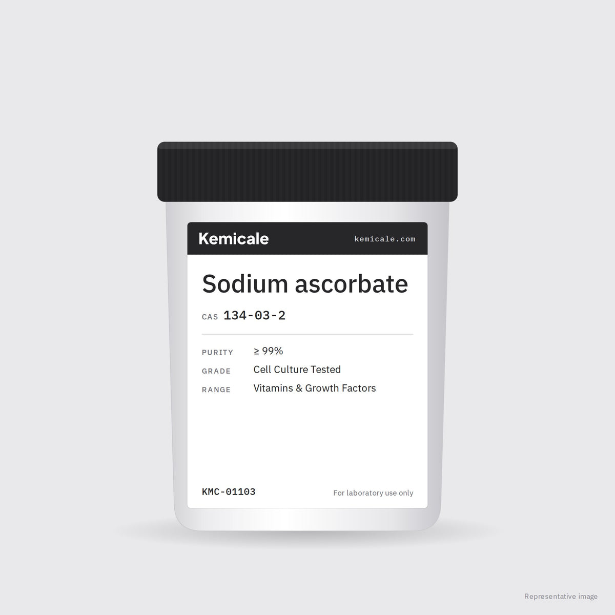 Sodium ascorbate (CAS 134-03-2) – Kemicale representative pack image