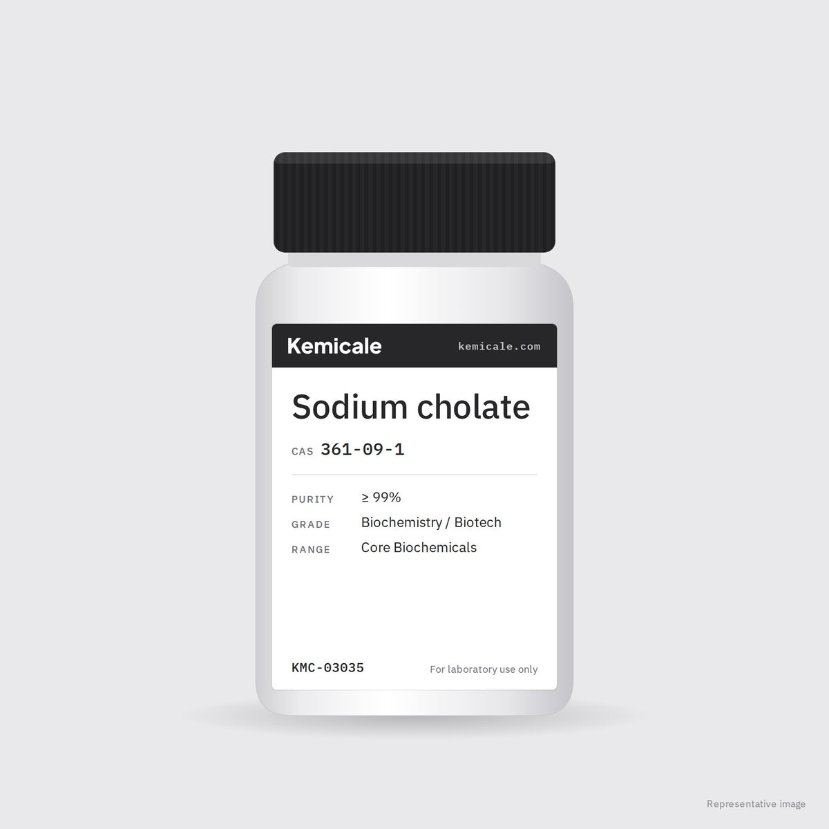 Sodium cholate (CAS 361-09-1) – Kemicale representative pack image