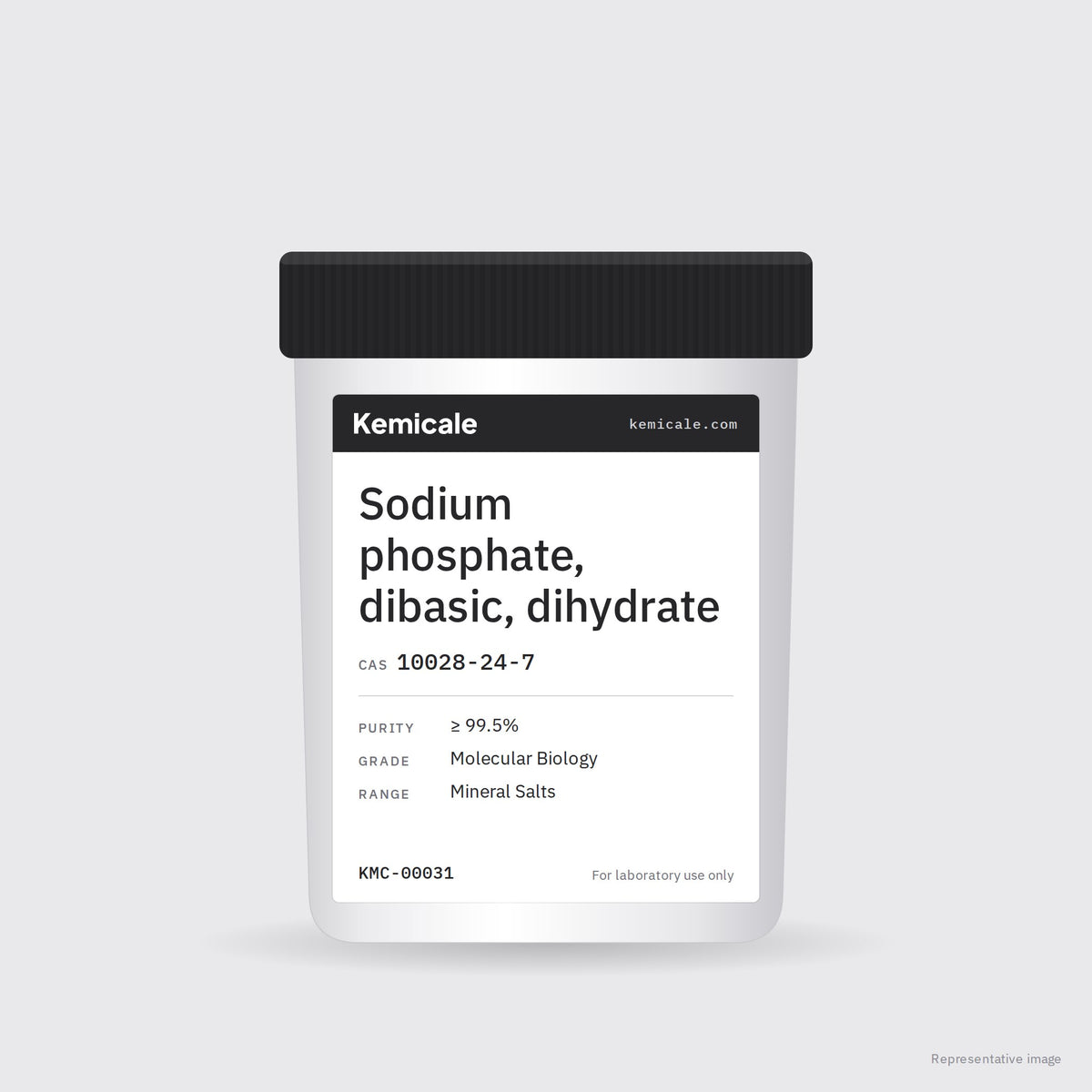 Sodium phosphate, dibasic, dihydrate (CAS 10028-24-7) – Kemicale representative pack image