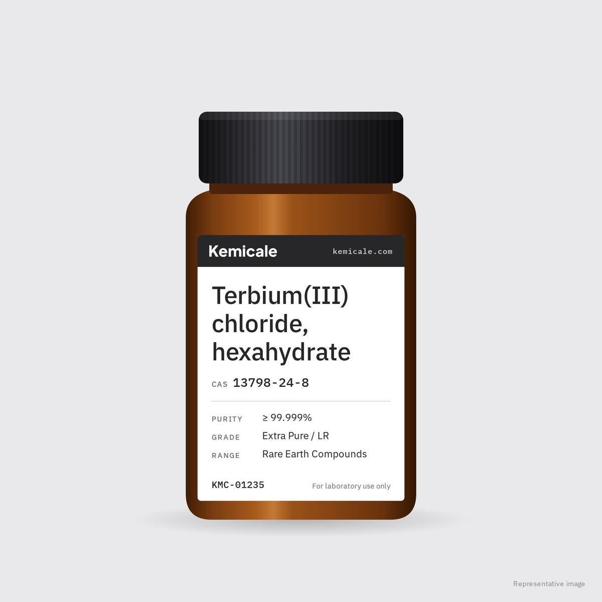 Terbium(III) chloride, hexahydrate (CAS 13798-24-8) – Kemicale representative pack image
