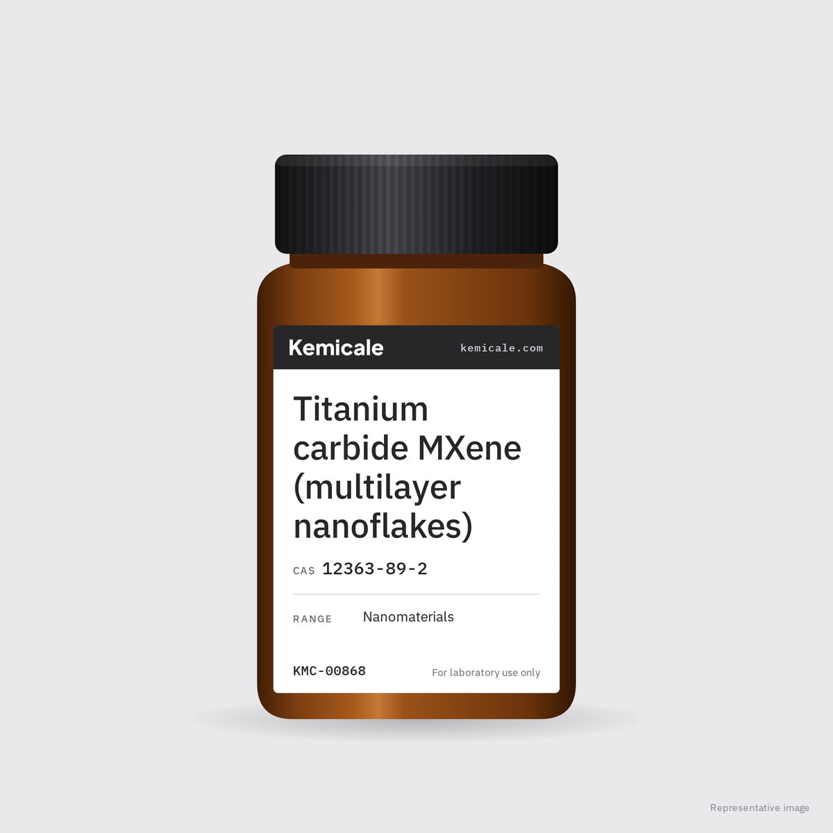Titanium carbide MXene (multilayer nanoflakes) (CAS 12363-89-2) – Kemicale representative pack image