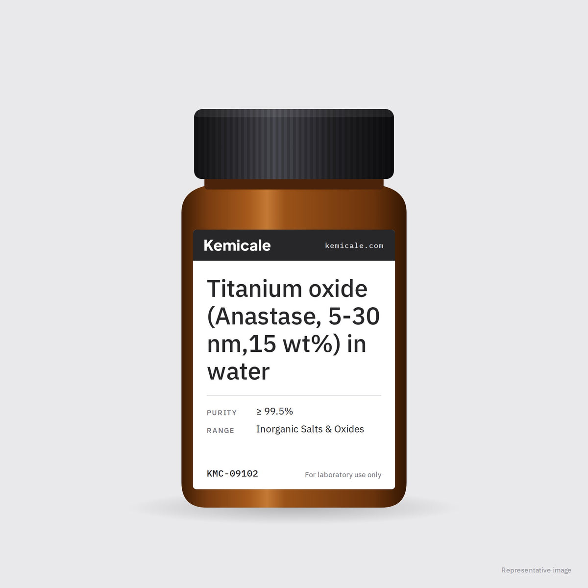 Titanium oxide (Anastase, 5-30 nm,15 wt%) in water – Kemicale representative pack image