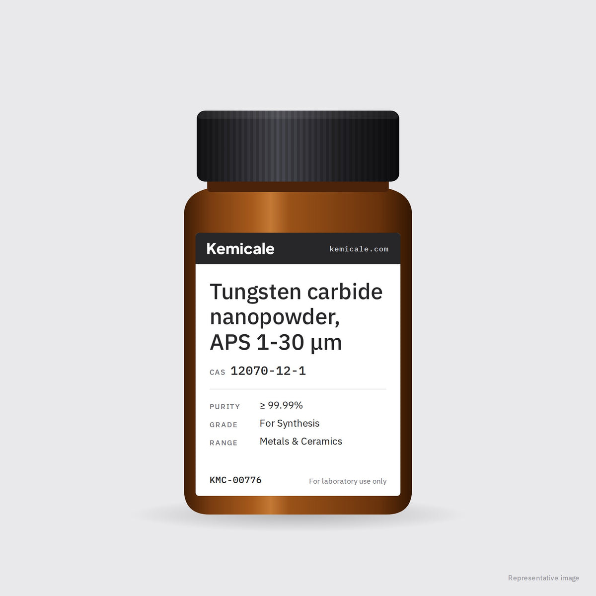 Tungsten carbide nanopowder, APS 1-30 μm (CAS 12070-12-1) – Kemicale representative pack image