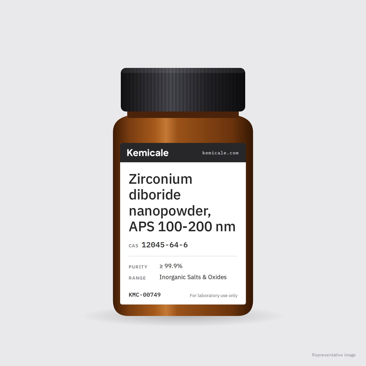 Zirconium diboride nanopowder, APS 100-200 nm (CAS 12045-64-6) – Kemicale representative pack image